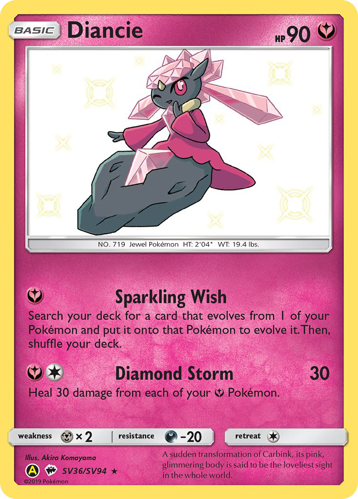 Diancie from Hidden Fates Shiny Vault
