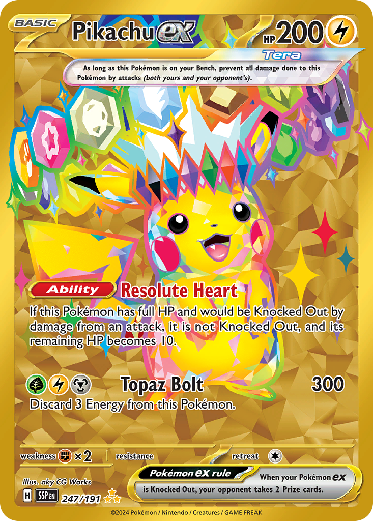 Pikachu ex from Surging Sparks