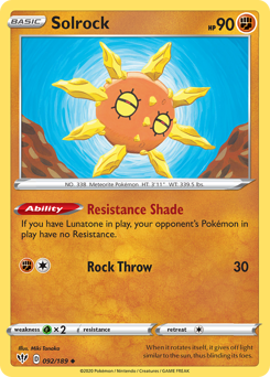 Solrock from Darkness Ablaze